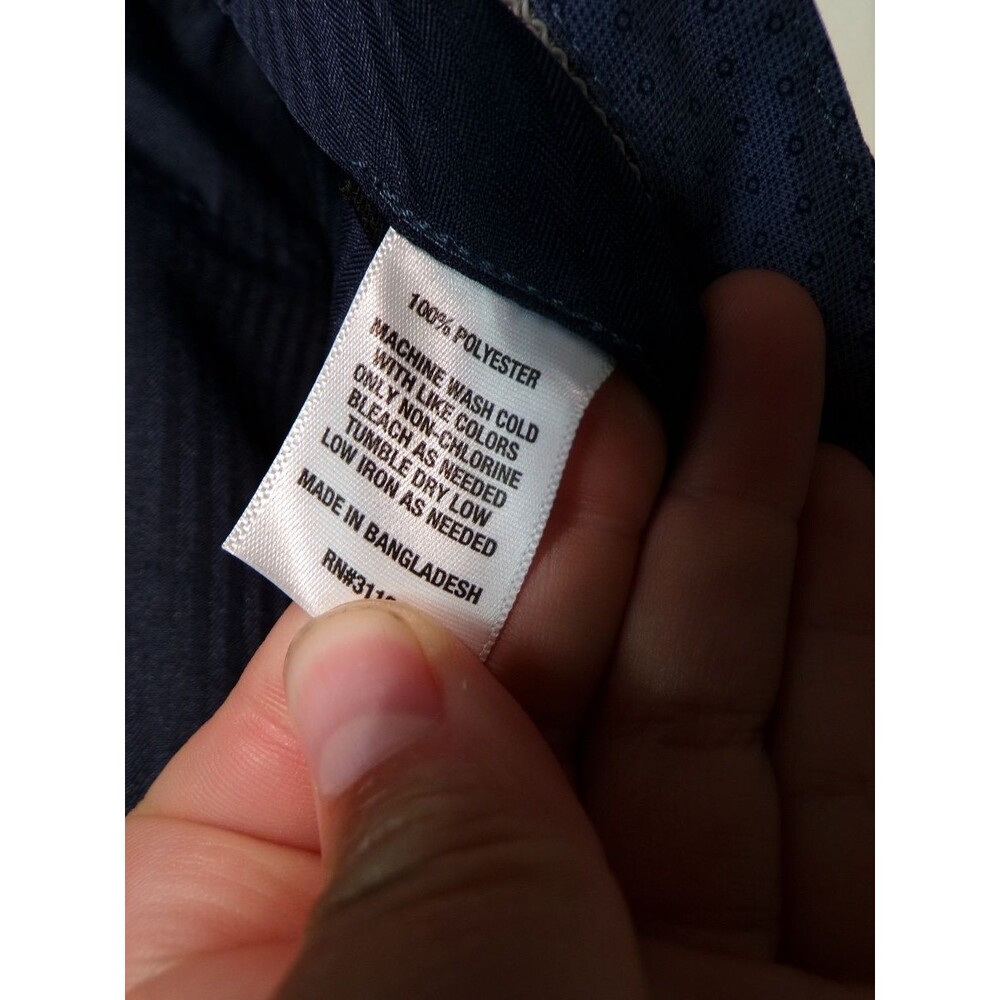 SaddleBred Men's Performance Dress Pants Navy Pleated 42W 30L Polyester - Picture 5 of 6